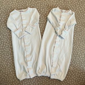 Pair of Magnolia Baby converter gowns white with pink trim - size S